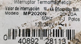 Murray MP2020N 2 Pole Twin Circuit Breaker 20/20A 120/240VAC 1 PH Plug In