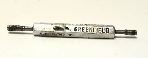 GREENFIELD 520A51004-3 THREAD PLUG GAGE GOPD 3.545 MM HIPD 3.663 MM