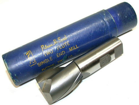 Up to 2 New Putnam 1 1/4" 2 Flute Left Hand HSS End Mills Made in USA B-53
