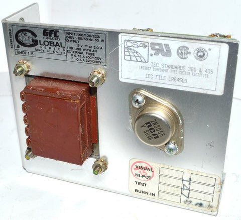 GFC HAMMOND GHOF1-5 POWER SUPPLY  5 VDC @ 3 AMPS