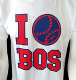 Puma Men's I Love Boston Baseball White Short Sleeve Shirt Size Medium