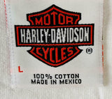 Harley Davidson Motorcycle Men's Graphic White Long Sleeve Shirt Size Large