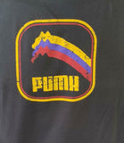 Anvil Men's Puma Yellow Graphic Black Short Sleeve Shirt Size Medium