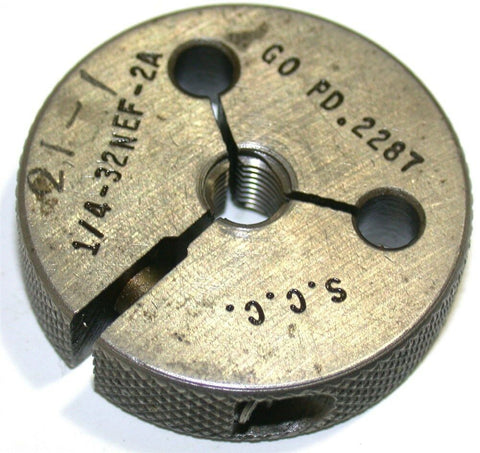 S. C. C. GO THREAD RING GAGE 1/4"-32 NEF-2A