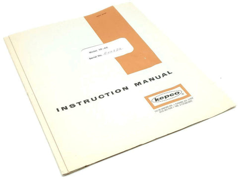 Kepco Model VP-PX Overvoltage Protector Instruction Manual