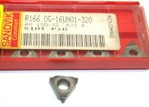 10 New Sandvik Threading Carbide Inserts R166.0L-16UN01-320 S10T