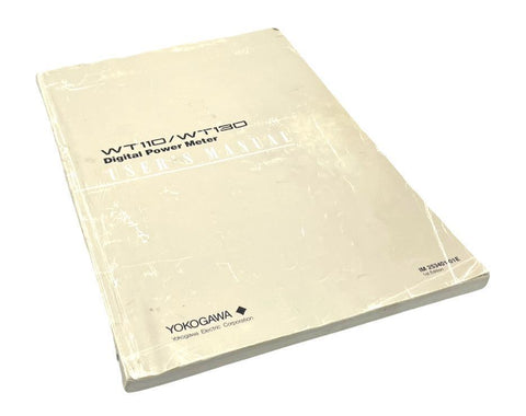 Yokogawa WT110 / WT130 Digital Power Meter User's Manual