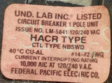 Lot of (3) Federal Pacific NB120 1-Pole Stab-Lok Circuit Breaker 20A 120VAC 1 PH