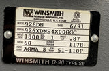 Winsmith 926DN Speed Reducer Gearbox 60:1 Ratio 1800 RPM 1 SF .87 HP 1178 Torque