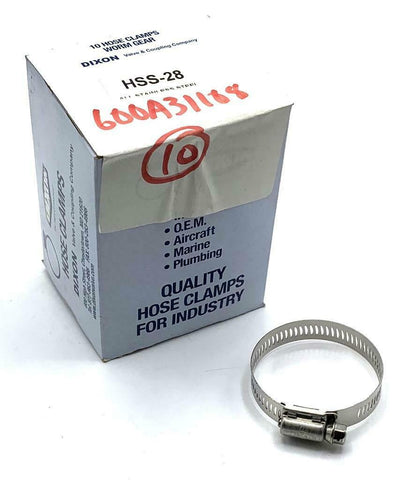 Dixon HSS-28 Stainless Steel Hose Clamp 1-5/16" to 2-1/4" (Box of 10)