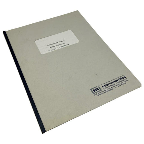 Micromeritics 1302/1303 Helium-Air Pycnometer Instruction Manual