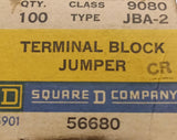 Box of (100) Square D 9080 JBA-2 Terminal Block Jumper