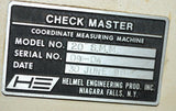 HELMEL CHECK MASTER 20" SMM SHAFT MEASURING MACHINE W/HEIDENHAIN VRZ480 READOUT