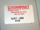 NEW 1 1/2" SQUARE COMPACT 3" AIR CYLINDER QJ87-699