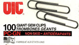 OIC 99915 Non-Skid Giant Gem Clips PC-GN - Box of 100 (2 Available)
