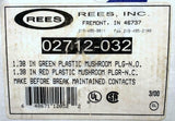 Rees 02712-032 Make Before Break Red / Green Mushroom Head Push Button Switch