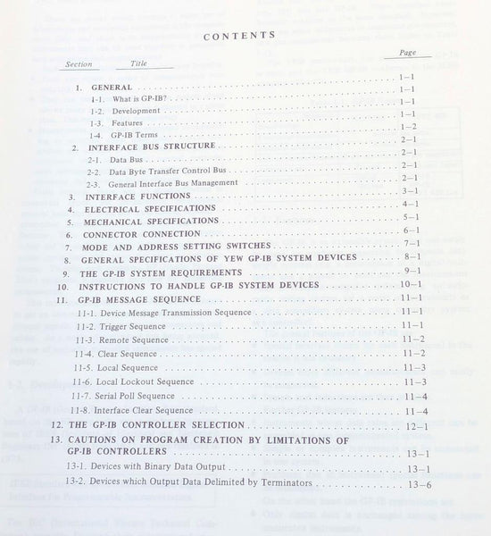 Yokogawa An Outline of GP-IB General Purpose Interface Bus Instruction ...