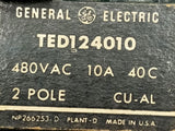 General Electric TED124010 2 Pole Circuit Breaker 10A 480VAC