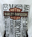 Harley Davidson Motorcycle Men's Graphic White Long Sleeve Shirt Size Large