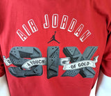 Nike Jordan Men's Air Jordan Six A Touch Of Gold Red Short Sleeve Shirt Size L