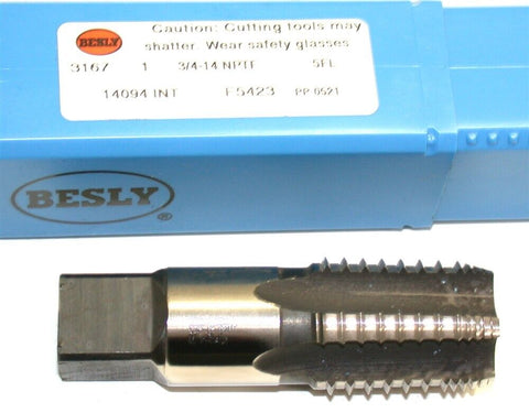 Besly 3/4"-14 NPTF 5 Flute 3167 Taper Pipe Tap 14094 New