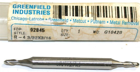 Putnam 3/32" Diameter 3/16" Shank 2 Flute HSS Double End Ball End Mill 92845 New