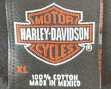 Harley Davidson Motorcycle Men's Eagle Graphic Black Short Sleeve Shirt Size XL