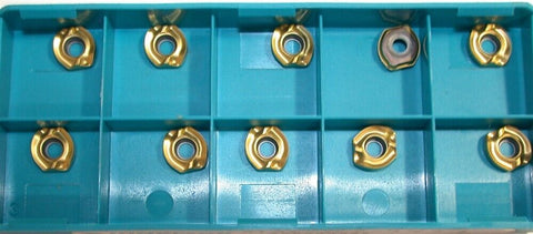 10 Ingersoll Carbide Tin Coated 3/8" Ball Nose Milling Insert NCET090200R IN530