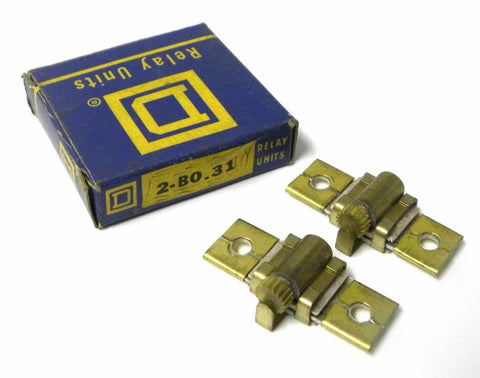 NEW BOX OF 2 SQUARE D OVERLOAD THERMAL UNIT HEATING ELEMENT MODEL 2-B0.31