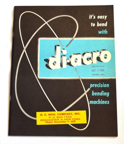DI-ACRO D-BM PRECISION METALWORKING EQUIPTMENT BROCHURE