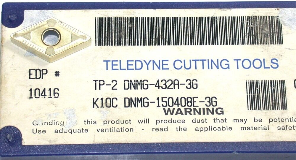 Lot of 8 New Teledyne Turning Carbide Inserts TP-2 DNMG-432A-3G