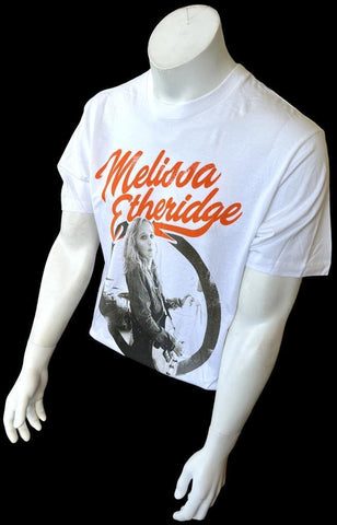 Tultex Melissa Etheridge White Short Sleeve Band Shirt Size Large