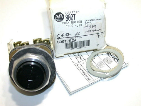 NEW ALLEN BRADLEY BLACK EXTENDED  HEAD PUSHBUTTON 800T-B2A