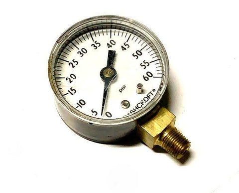 Ashcroft 0-60 PSI Pressure Gauge 1/8" NPT Bottom Mount