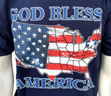 Fruit Of The Loom God Bless America Pennsylvania USA Flag Graphic Shirt Size L
