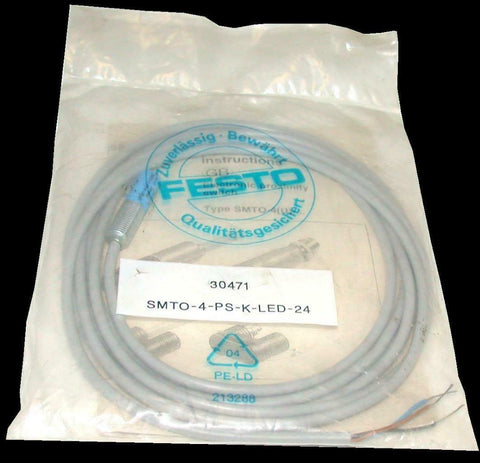 New Festo  SMTO-4-PS-K-LED-24  Inductive Proximity Switch Sensor  24 VDC