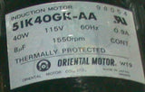 Oriental Motor  5IK40GK-AA   Induction Motor W/Dual Gearheads 115 VAC