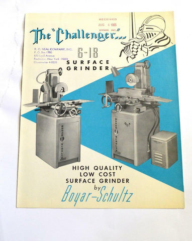 BOYAR-SCHULTZ 6-18 SURFACE GRINDER BROCHURE