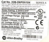 Allen-Bradley 22B-D6P0N104 Ser. A PowerFlex 40 Adjustable AC Drive 2.2kW/3.0HP