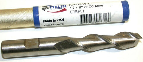 Up to 2 New Melin 1/2" Diameter 1/2" Shank 2 Flute Cobalt End Mill AA-1616-L