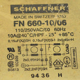 SCHAFFNER FN660-120/06 EMI LINE FILTER 110/250 VAC @ 10 AMPS