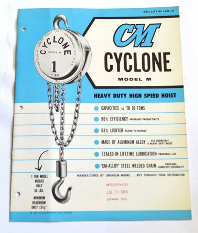 CM 145 HEAVY DUTY HIGH SPEED HOIST BROCHURE