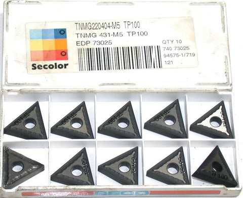Lot of 10 New SECO Carbide Turning Inserts TNMG 431-M5 TP100