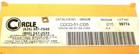 Lot of 4 New Circle Carbide Boring Bar Inserts CDCD-51-CG5