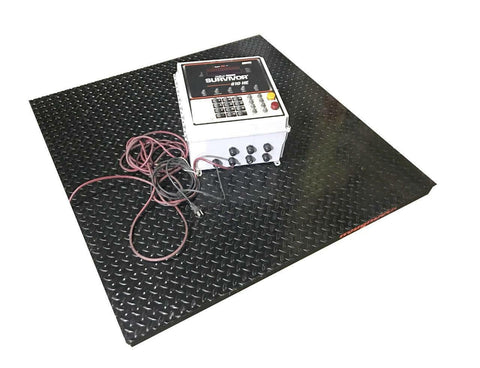 RICE LAKE ROUGH DECK 4' X 4' FLOOR SCALE 5,000 LB CAP W/ SURVIVOR 810-E CONTROL