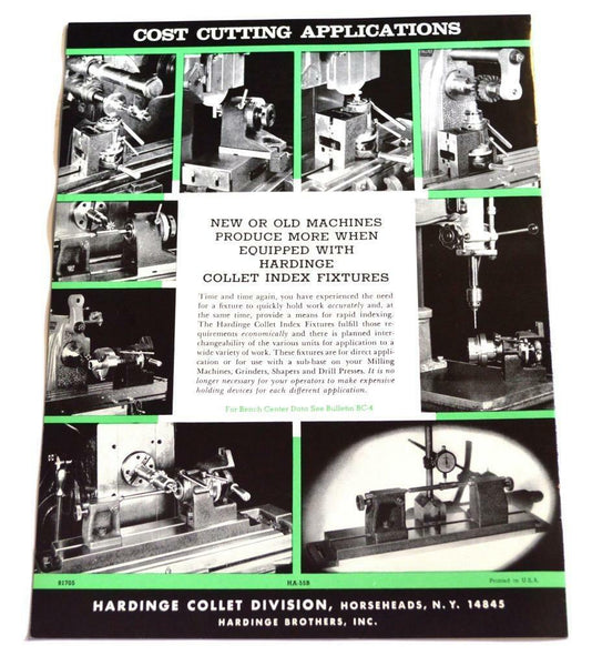 HARDINGE CF10 COLLET INDEX FIXTURES BROCHURE Surplus Select