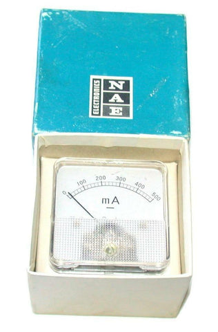 NEW NAE ELECTRONICS   FA-916-1R  ANALOG PANEL MOUNT mA AMMETER 0-500 mA