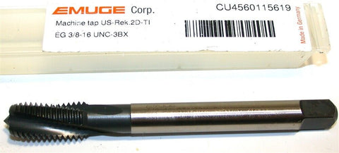 Emuge 3/8-16 UNC-3BX 3 Flute Rekord 2D-TI Spiral Flute Tap CU456011.5619 New