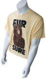 Gildan Men's Workaholics Fur Sure Graphic Yellow Shirt Size Large