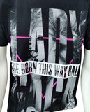 Anvil Men's Lady Gaga The Born This Way Ball Graphic Black Shirt Size Medium